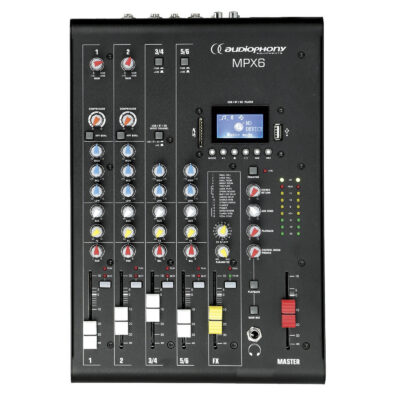 Audiophony Mpx6 Table De Mixage 6 Canaux Compresseur Effets Usb Sd Bt