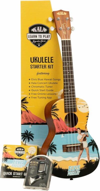 Kala Ltp C Ebh Ukulele Learn To Play Concert Elvis Blue Hawaii