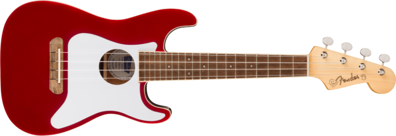 FENDER FULLERTON UKE STRATOCASTER WALNUT FINGERBOARD WHITE PICKGUARD CANDY APPLE RED-7