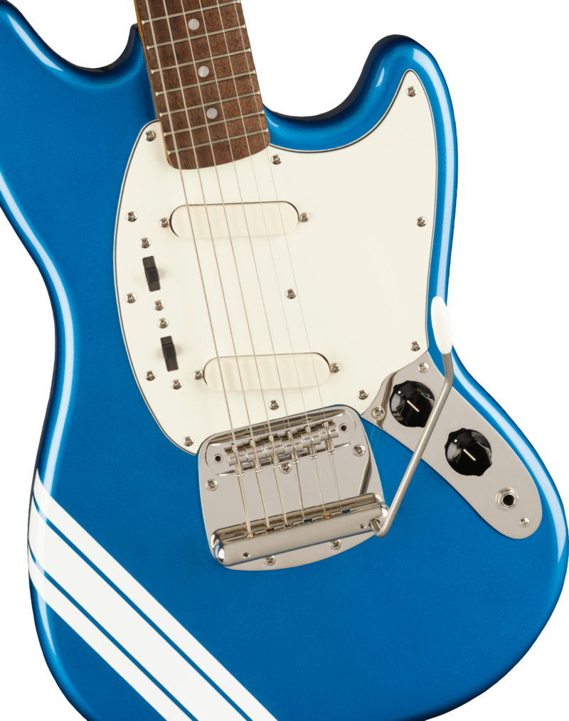 SQUIER CLASSIC VIBE '60S FSR COMPETITION MUSTANG LAUREL FINGERBOARD, PARCHMENT PICKGUARD, LAKE PLACID BLUE WITH OLYMPIC WHITE STRIPES-4