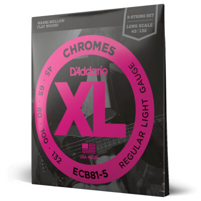 D'ADDARIO ECB81-5 CHROMES BASS 5-STRING, LIGHT, 45-132, LONG SCALE-1