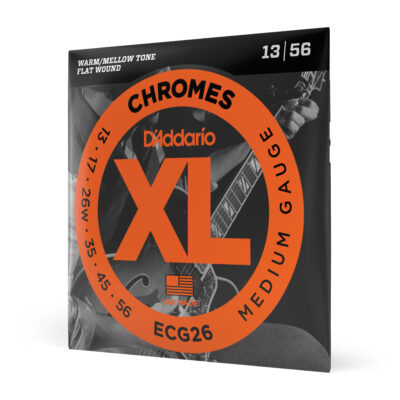 D'ADDARIO ECG26 CHROMES FLAT WOUND, MEDIUM, 13-56-1