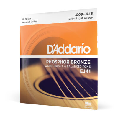 D'ADDARIO EJ41 PHOSPHORE BRONZE 12-STRINGS, EXTRA LIGHT, 9/45-1