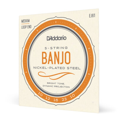 D'ADDARIO EJ61 5-STRING BANJO, NICKEL MEDIUM, 10/23-1