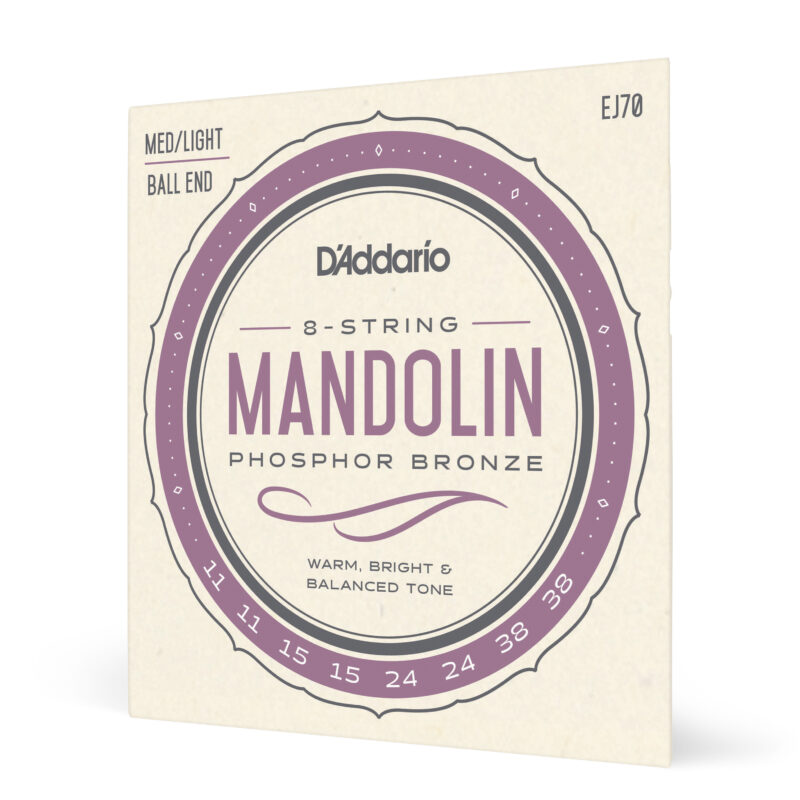 D'ADDARIO EJ70 PHOSPHORE BRONZE MANDOLIN, BALL END, MEDIUM/LIGHT, 11/38-1