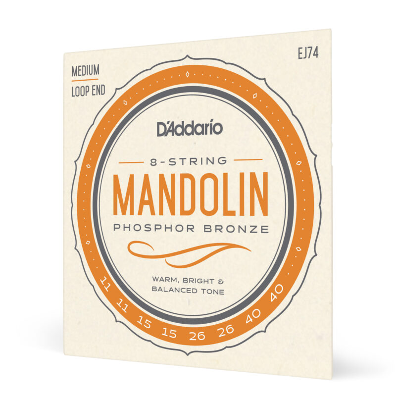 D'ADDARIO EJ74 MANDOLIN, PHOSPHORE BRONZE, MEDIUM, 11/40-1