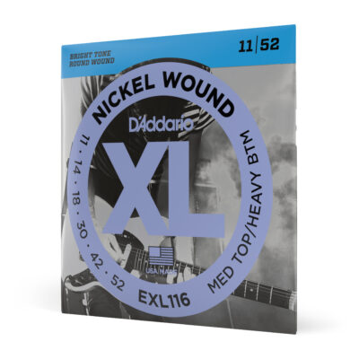 D'ADDARIO EXL116 NICKEL WOUND, MEDIUM TOP/HEAVY BOTTOM, 11/52-1