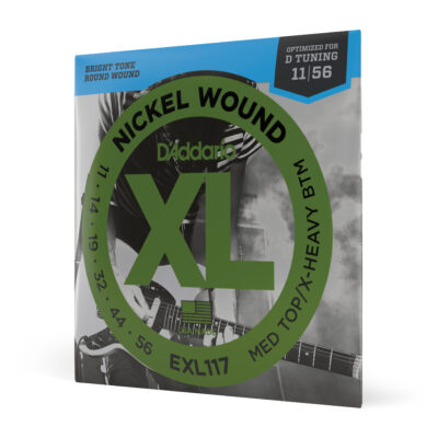 D'ADDARIO EXL117 NICKEL WOUND, MEDIUM TOP/EXTRA HEAVY BOTTOM, 11/56-1