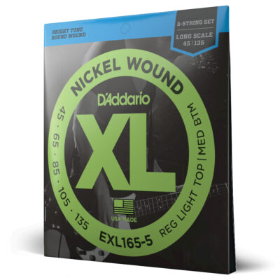 D'ADDARIO EXL165-5 NICKEL WOUND 5-STRING BASS, CUSTOM LIGHT, 45/135, LONG SCALE-1