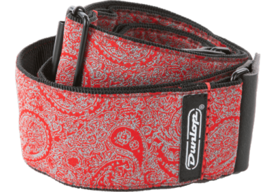 DUNLOP D6711 SANGLE GUITARE JACQUARD PEISLEY RED-1