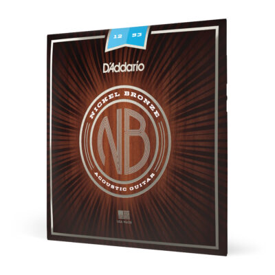 NB1253 Nickel Bronze Acoustic Guitar Strings, Light, 12-53 D'Addario NB1253-1