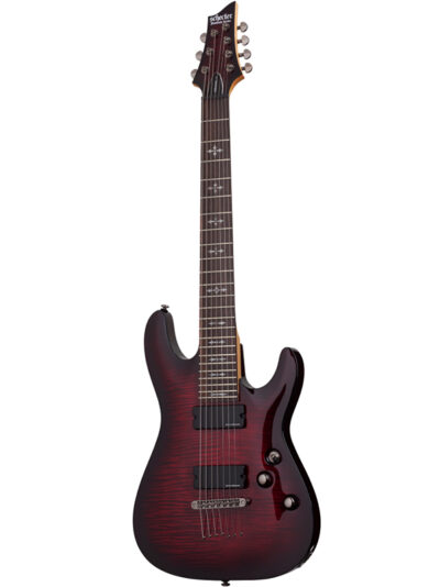 SCHECTER DEMON 7 - CRIMSON RED BURST-1