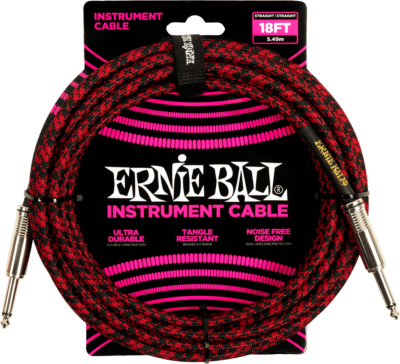 Ernie Ball 6396 Jack Gaine Tressee 55m Rouge Et Noir