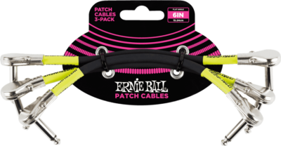 ERNIE BALL 6059 CORDON PATCH 15CM COUDE FIN - NOIR (PAR 3)-2