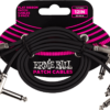 ERNIE BALL 6222 PACK DE 3 CABLES DE PATCH FLAT RIBBON COUDE/COUDE 30CM NOIR-2