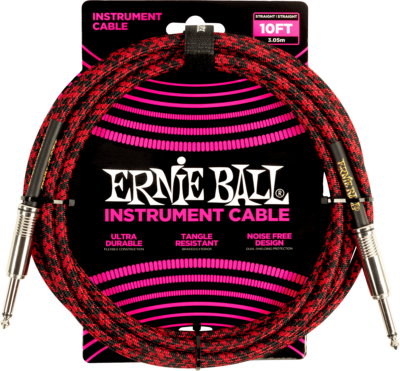 ERNIE BALL 6394 JACK GAINE TRESSEE 3M ROUGE ET NOIR-2