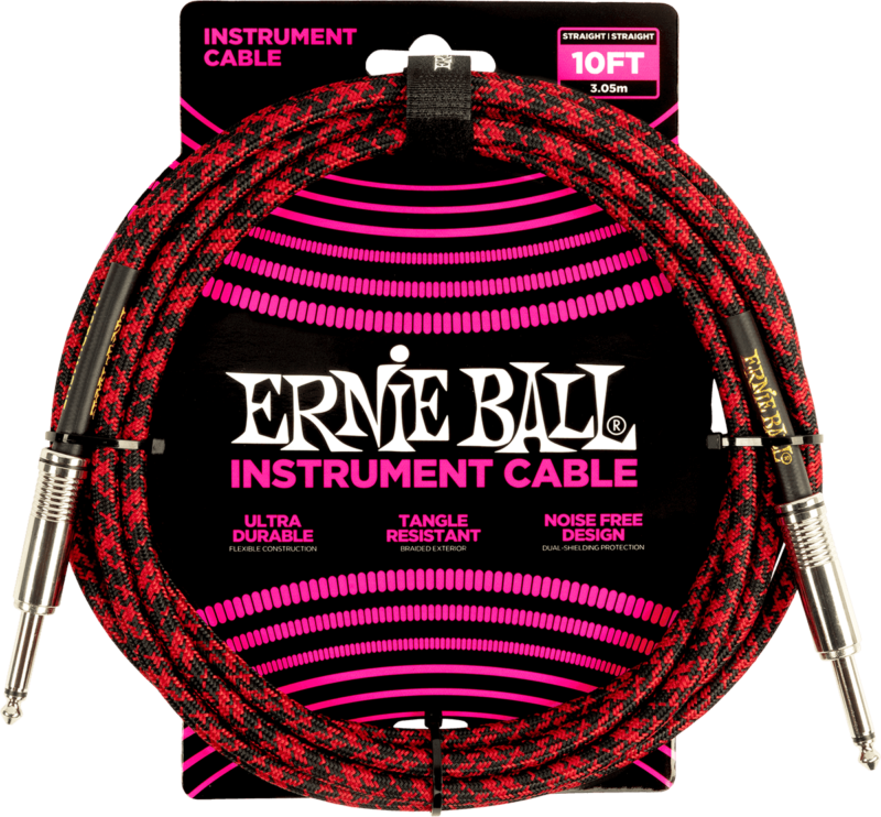 ERNIE BALL 6394 JACK GAINE TRESSEE 3M ROUGE ET NOIR-2