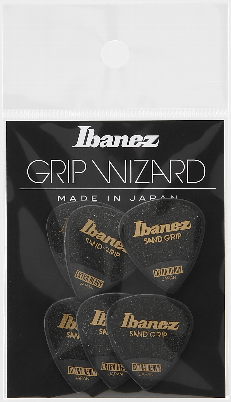 IBANEZ LOT DE 6 MEDIATORS SAND GRIP NOIR-1