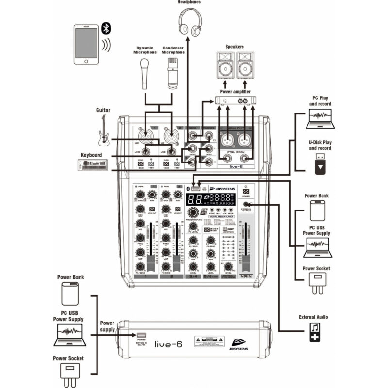 Jb Systems Live 6 6 Entrees Bluetooth Usb 11