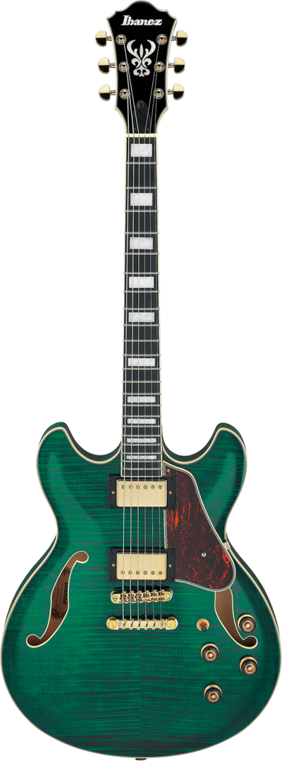 Ibanez As93fm Tmg Hollow Body Transparent Moss Green