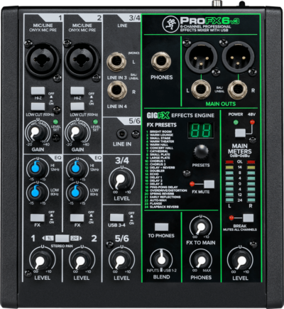 Mackie Profx6v3 Usb 6 Canaux Effets